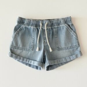 Cat & Jack Light Wash Denim Shorts w/ Rope Tie Toddler Girls Size 4/5